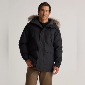 New Quince Men’s Responsible Down Hooded Parka Black Outerwear XXL